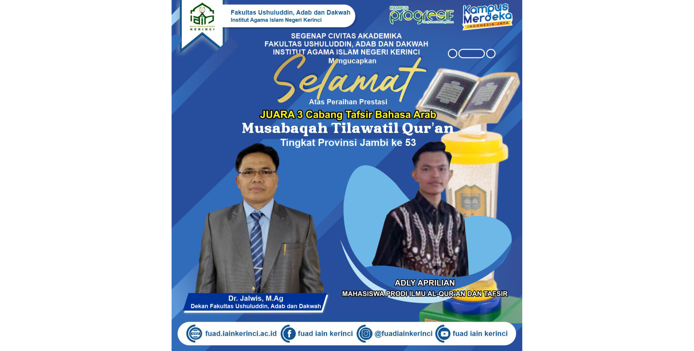 Mahasiswa IAT Ukir Prestasi Juara MTQ Provinsi Jambi